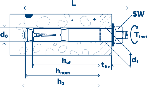 Sormat Анкер LIEBIG B для высоких нагрузок оцинкованный M16-25/100/5
